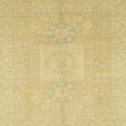 Square Abstract Chrome Gold Yellow Modern Rug, abs2599