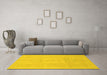 Machine Washable Abstract Yellow Modern Rug in a Living Room, wshabs2599yw