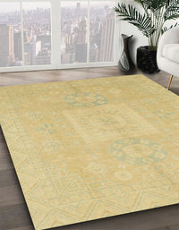 Abstract Chrome Gold Yellow Modern Rug, abs2599