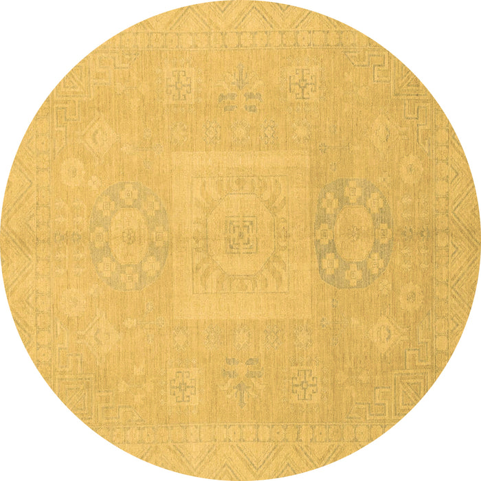 Round Abstract Brown Modern Rug, abs2599brn