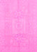 Machine Washable Abstract Pink Modern Rug, wshabs2599pnk