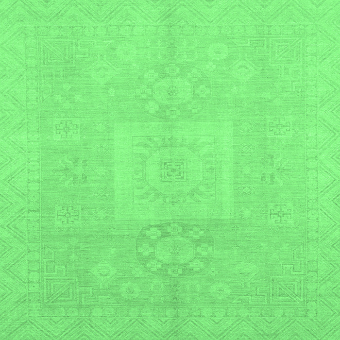 Square Abstract Emerald Green Modern Rug, abs2599emgrn
