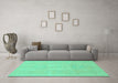 Machine Washable Abstract Turquoise Modern Area Rugs in a Living Room,, wshabs2599turq