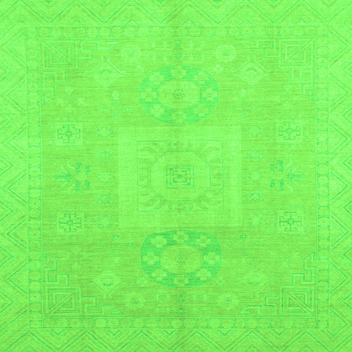 Square Machine Washable Abstract Green Modern Area Rugs, wshabs2599grn