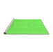 Sideview of Machine Washable Abstract Green Modern Area Rugs, wshabs2599grn