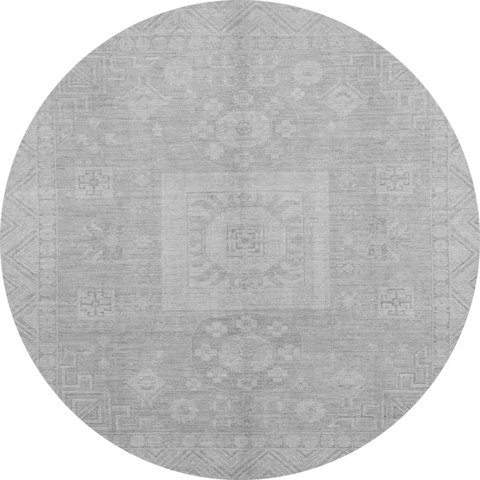 Round Abstract Gray Modern Rug, abs2599gry