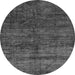 Round Abstract Gray Modern Rug, abs259gry