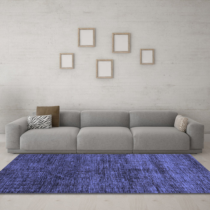 Machine Washable Abstract Blue Modern Rug in a Living Room, wshabs259blu