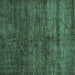 Square Abstract Turquoise Modern Rug, abs259turq