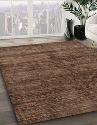 Abstract Dark Gold Brown Modern Rug, abs259