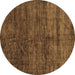 Round Abstract Brown Modern Rug, abs259brn