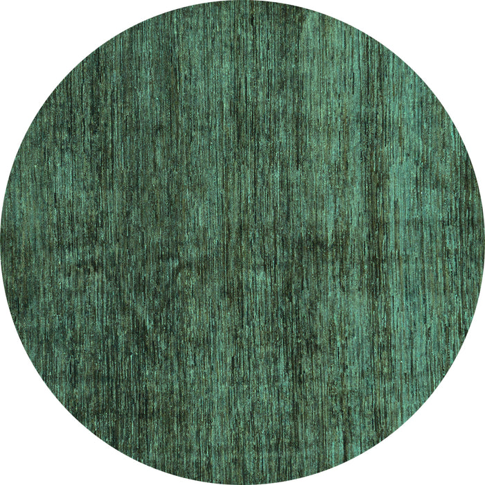 Round Abstract Turquoise Modern Rug, abs259turq