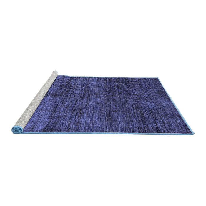 Sideview of Machine Washable Abstract Blue Modern Rug, wshabs259blu