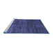 Sideview of Machine Washable Abstract Blue Modern Rug, wshabs259blu