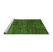 Sideview of Machine Washable Abstract Green Modern Area Rugs, wshabs259grn