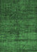 Machine Washable Abstract Emerald Green Modern Area Rugs, wshabs259emgrn