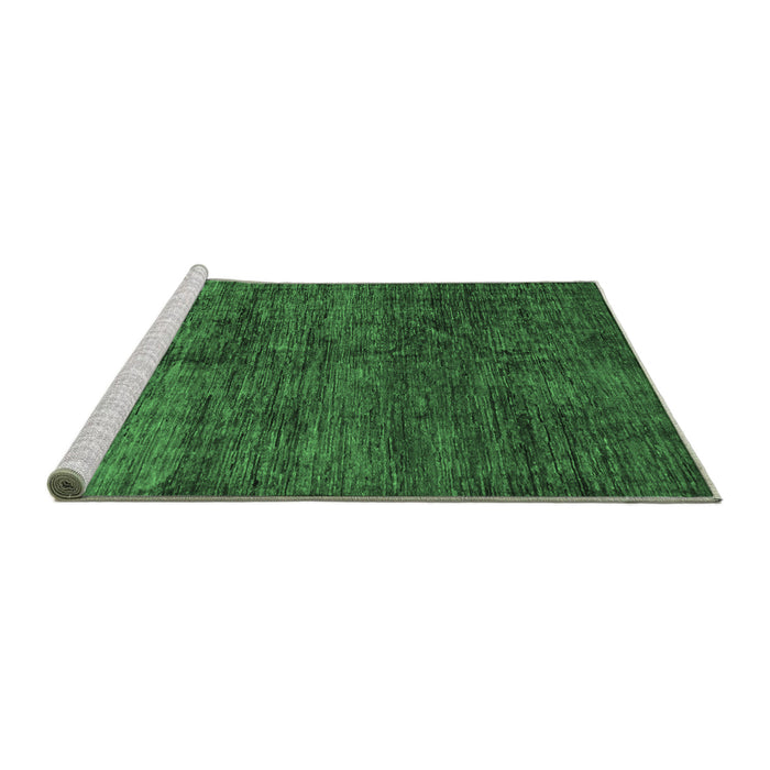 Sideview of Machine Washable Abstract Emerald Green Modern Area Rugs, wshabs259emgrn