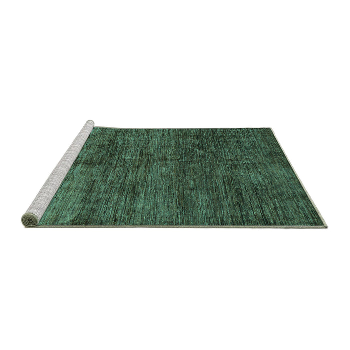 Sideview of Machine Washable Abstract Turquoise Modern Area Rugs, wshabs259turq