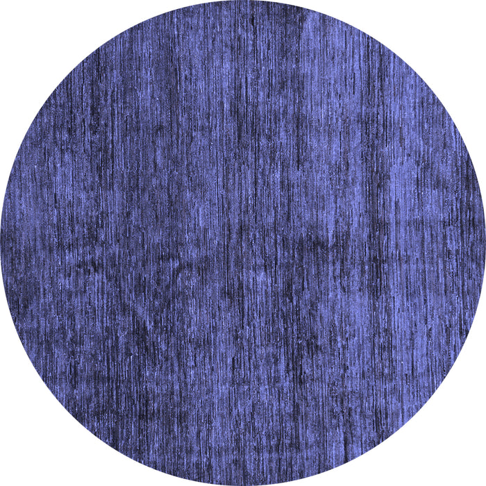 Round Abstract Blue Modern Rug, abs259blu