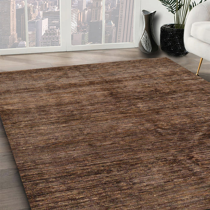 Machine Washable Abstract Dark Gold Brown Rug in a Family Room, wshabs259