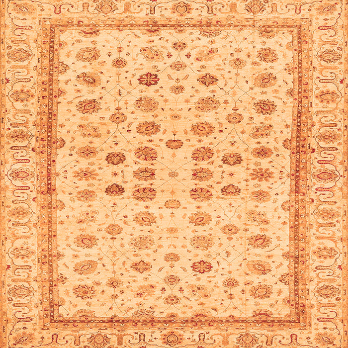 Square Oriental Orange Traditional Rug, abs25org