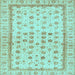 Square Machine Washable Oriental Light Blue Traditional Rug, wshabs25lblu