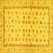 Square Machine Washable Oriental Yellow Traditional Rug, wshabs25yw