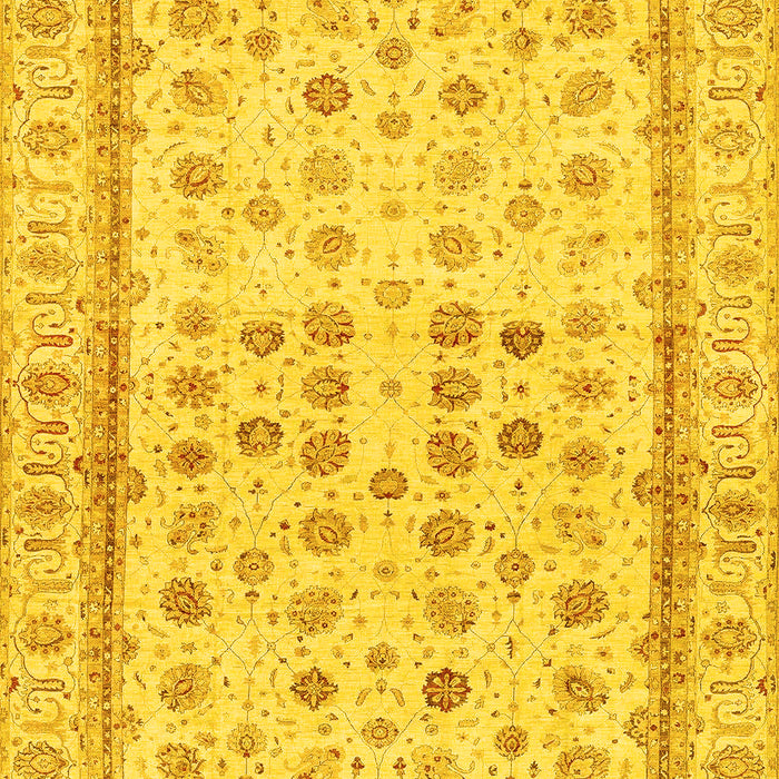 Machine Washable Oriental Yellow Traditional Rug, wshabs25yw