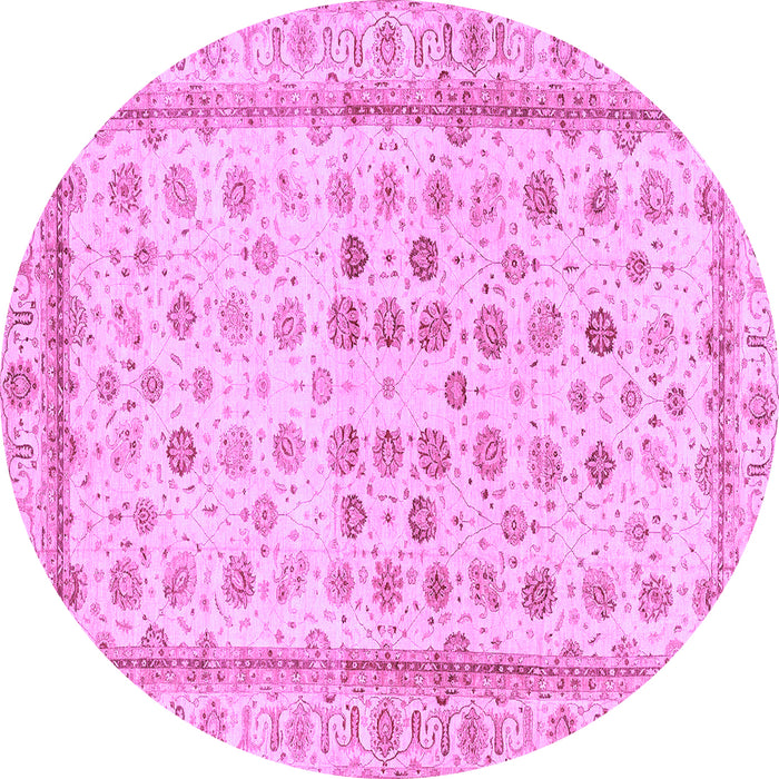 Round Machine Washable Oriental Purple Traditional Area Rugs, wshabs25pur