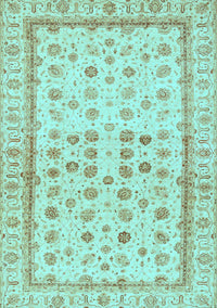 Oriental Light Blue Traditional Rug, abs25lblu