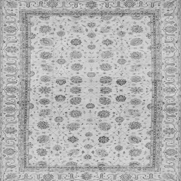 Square Machine Washable Oriental Gray Traditional Rug, wshabs25gry