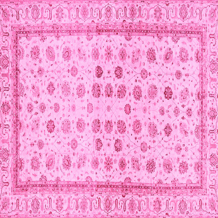 Square Machine Washable Oriental Pink Traditional Rug, wshabs25pnk