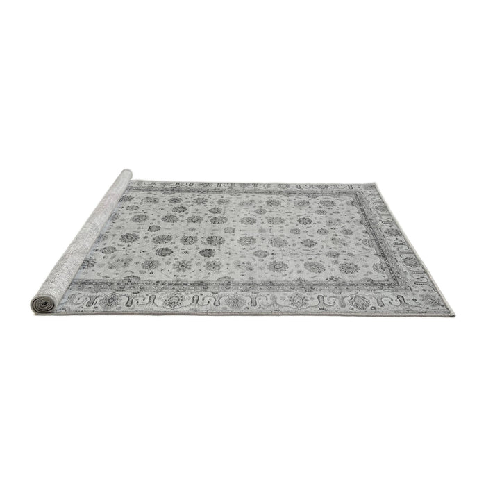 Sideview of Machine Washable Oriental Gray Traditional Rug, wshabs25gry