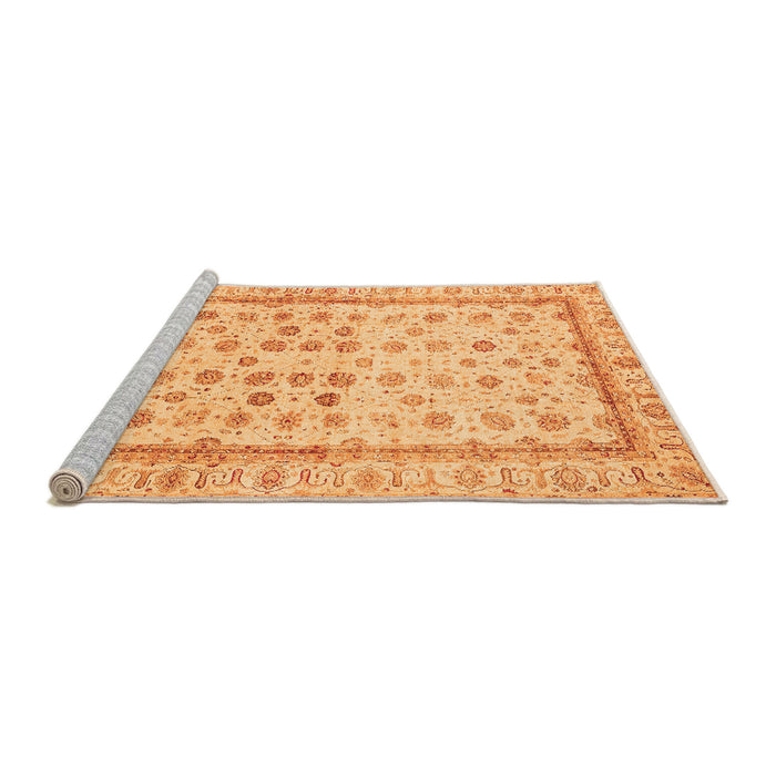 Sideview of Machine Washable Oriental Orange Traditional Area Rugs, wshabs25org