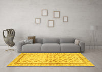 Machine Washable Oriental Yellow Traditional Rug, wshabs25yw