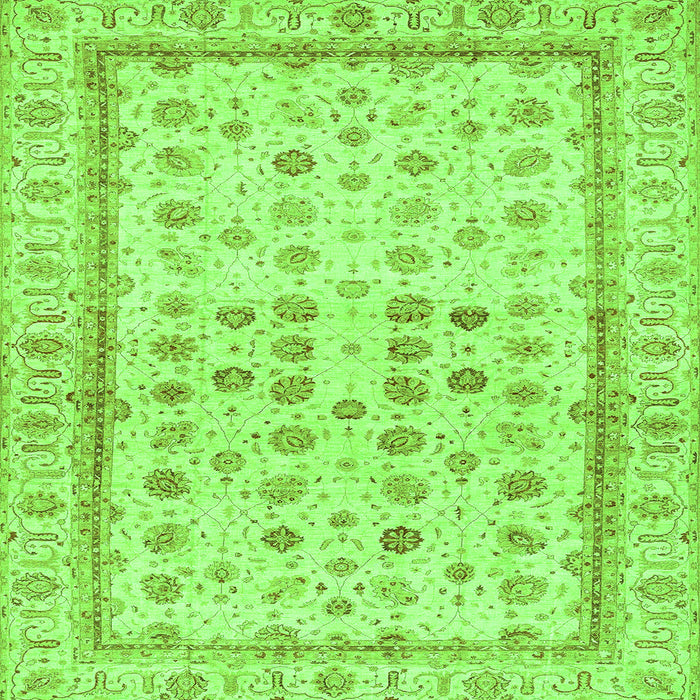 Square Oriental Green Traditional Rug, abs25grn