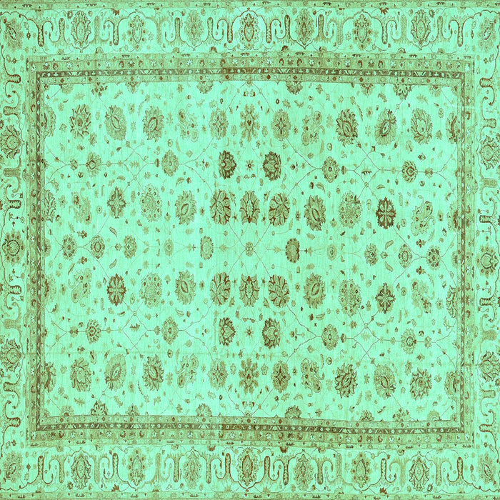 Square Oriental Turquoise Traditional Rug, abs25turq