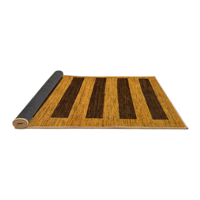 Sideview of Abstract Saddle Brown Modern Rug, abs260