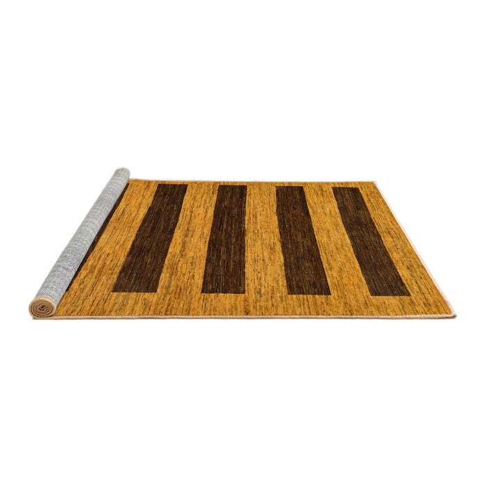 Sideview of Machine Washable Abstract Saddle Brown Rug, wshabs260