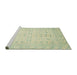 Sideview of Machine Washable Abstract Olive Green Rug, wshabs2600