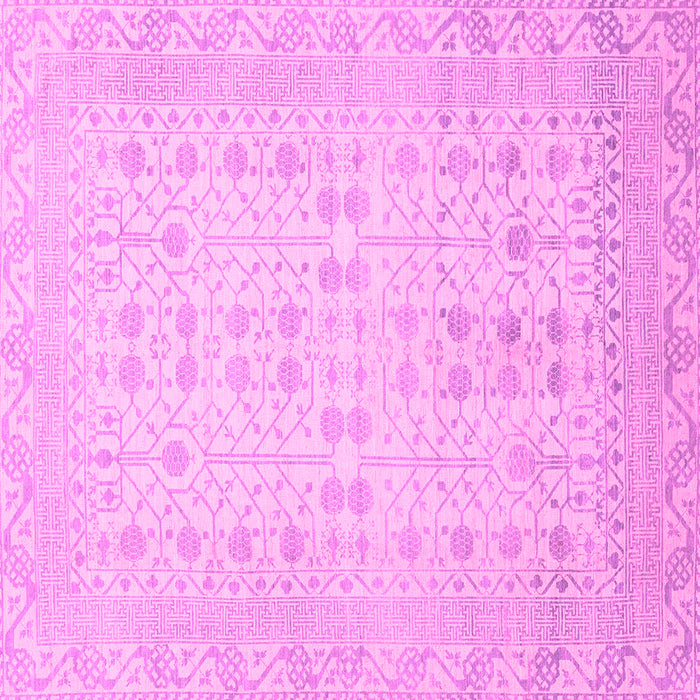 Square Machine Washable Oriental Pink Traditional Rug, wshabs2600pnk