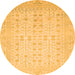 Round Oriental Orange Traditional Rug, abs2600org