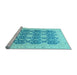 Sideview of Machine Washable Oriental Light Blue Traditional Rug, wshabs2601lblu