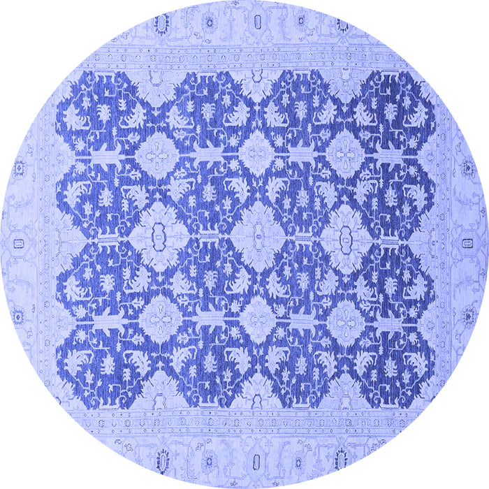 Round Oriental Blue Traditional Rug, abs2601blu