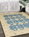 Abstract Light Slate Gray Oriental Rug in Family Room, abs2601