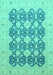 Machine Washable Oriental Turquoise Traditional Area Rugs, wshabs2601turq