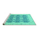 Sideview of Machine Washable Oriental Turquoise Traditional Area Rugs, wshabs2601turq