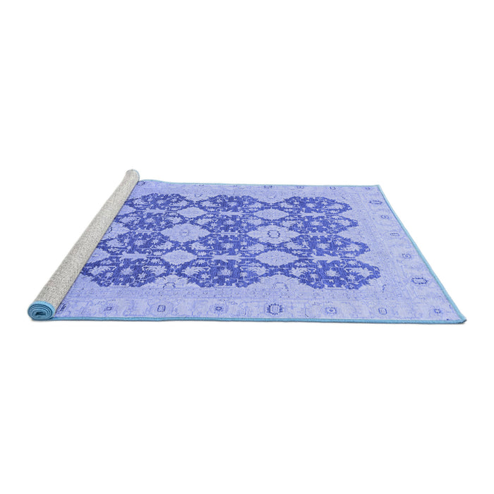 Sideview of Machine Washable Oriental Blue Traditional Rug, wshabs2601blu