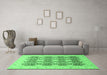 Machine Washable Oriental Emerald Green Traditional Area Rugs in a Living Room,, wshabs2601emgrn