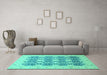 Machine Washable Oriental Turquoise Traditional Area Rugs in a Living Room,, wshabs2601turq